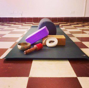 Yoga Mat and Props used in Restorative Yoga at Casco Yoga Panama