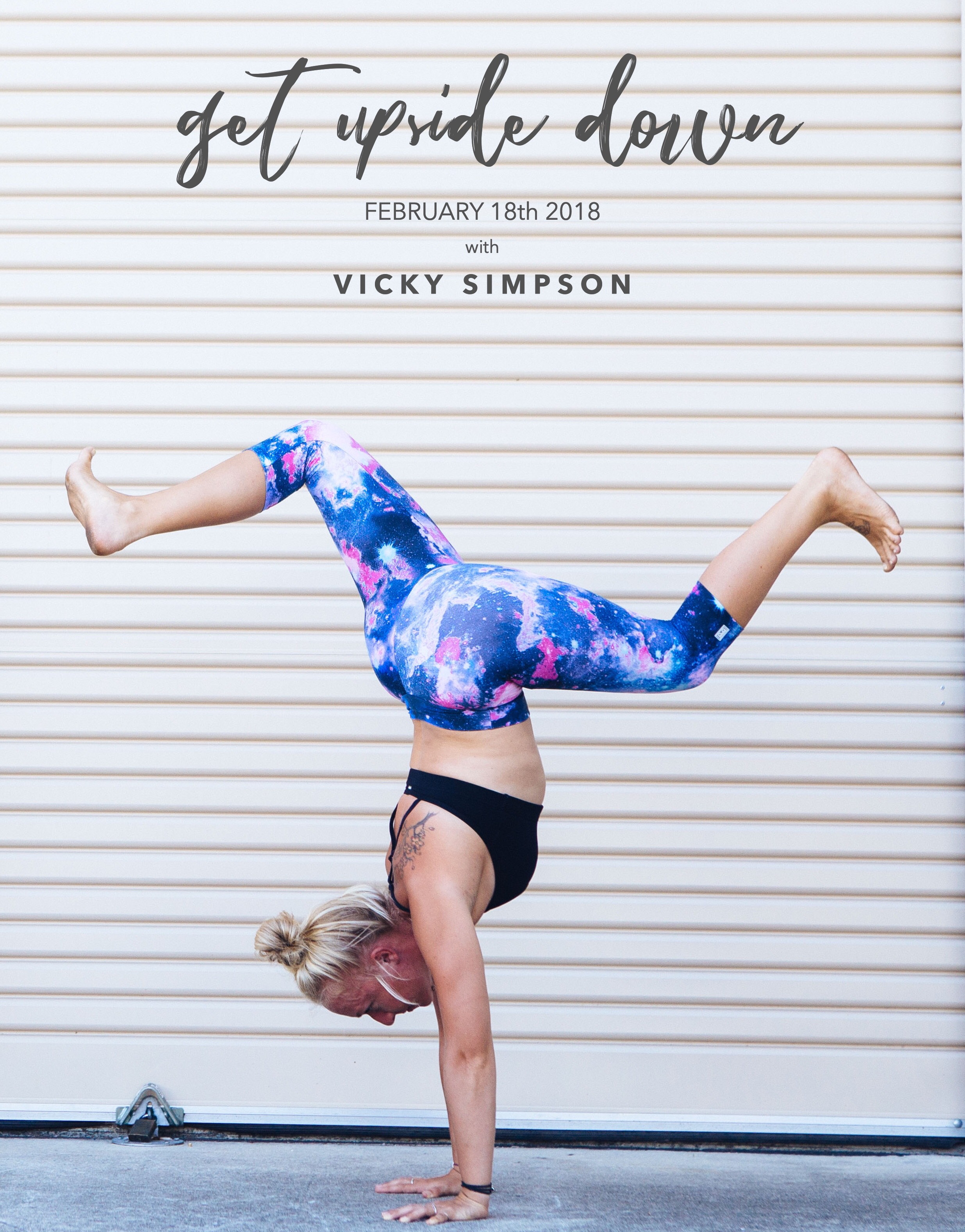Get Upside Down with Vicky Simpson at Casco Yoga Panama. Handstand Workshop. 500 hr teacher. Casco Viejo. Casco Antiguo. Panama City Panama. Yoga Panama.